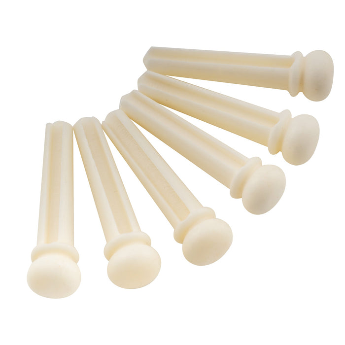 Musiclily Pro Schlitzknochen/Ebenholz Akustikgitarren-Brückenspangen, Set von 6 