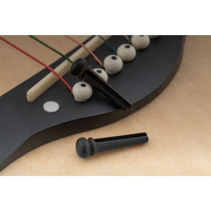 Musiclily Pro Schlitzknochen/Ebenholz Akustikgitarren-Brückenspangen, Set von 6 