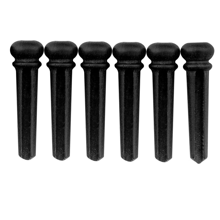 Musiclily Pro Schlitzknochen/Ebenholz Akustikgitarren-Brückenspangen, Set von 6 