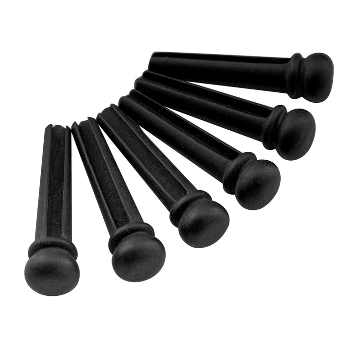 Musiclily Pro Schlitzknochen/Ebenholz Akustikgitarren-Brückenspangen, Set von 6 