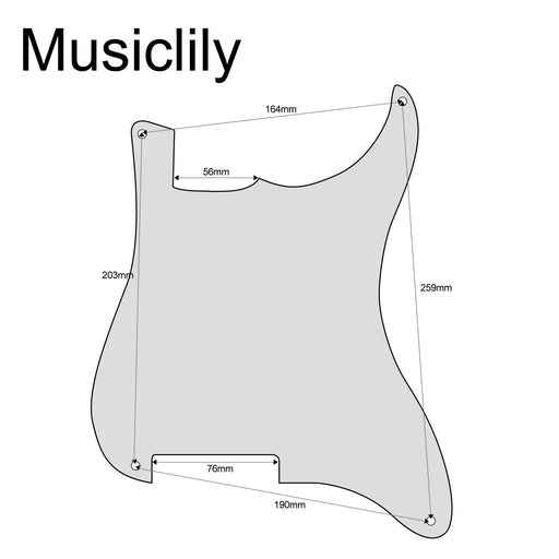 Dimensions of musiclily pro 4 hole guitar stratocaster pickguard blanks material for strat style guitar custom 1 3 4ply mx0751p