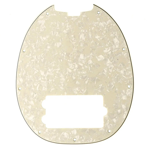 musiclily pro 9 hole bass pickguard for musicman stingray bass 3ply 4ply mx0770p, aged white pearl