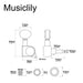 Dimensions of musiclily basic 2r2l sealed ukulele tuners tuning pegs keys machine heads set mx0814p