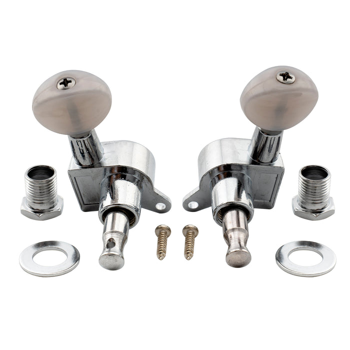 Musiclily Basic 2R2L - Juego de afinadores para ukelele sellados, clavijas, llaves y clavijeros