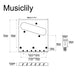 Dimensions of musiclily basic 54mm2 1 8 inch guitar bridge assembly with 6 saddles for tele style electric guitar mx0823p