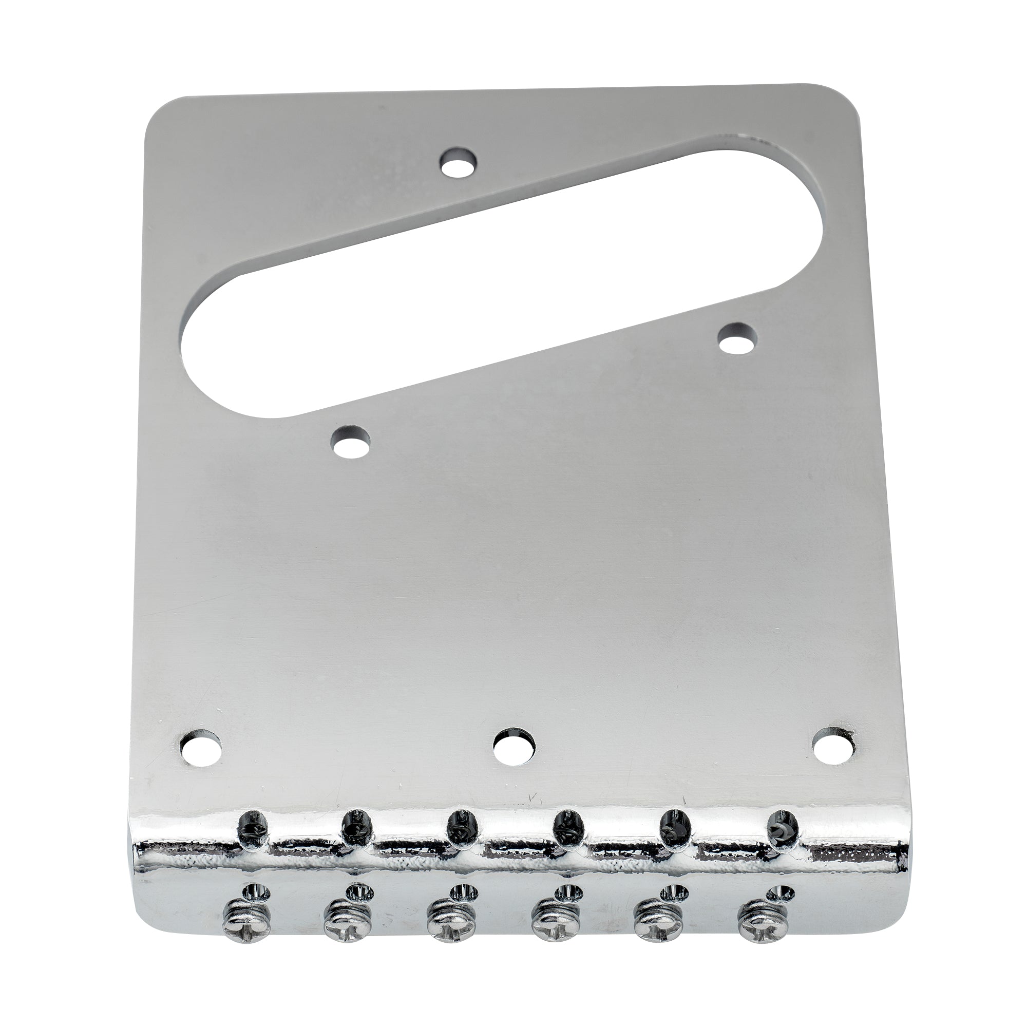 Musiclily Basic 54mm(2-1/8 inch) Guitar Bridge Assembly with 6 Saddles for Tele Style Electric Guitar