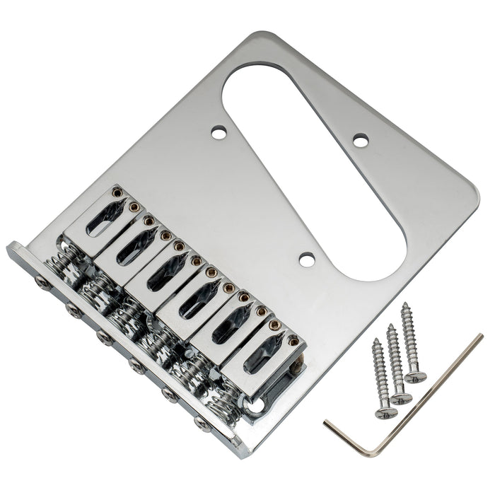 Musiclily Base 54mm (2-1/8 pollici) per Chitarra Assemblaggio Ponte con 6 Selle per Chitarra Elettrica Stile Tele