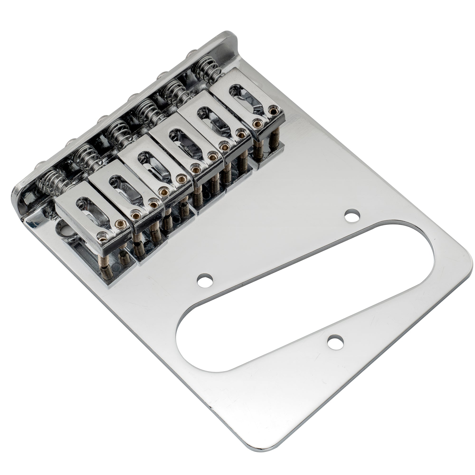 Musiclily Basic 54mm(2-1/8 inch) Guitar Bridge Assembly with 6 Saddles for Tele Style Electric Guitar