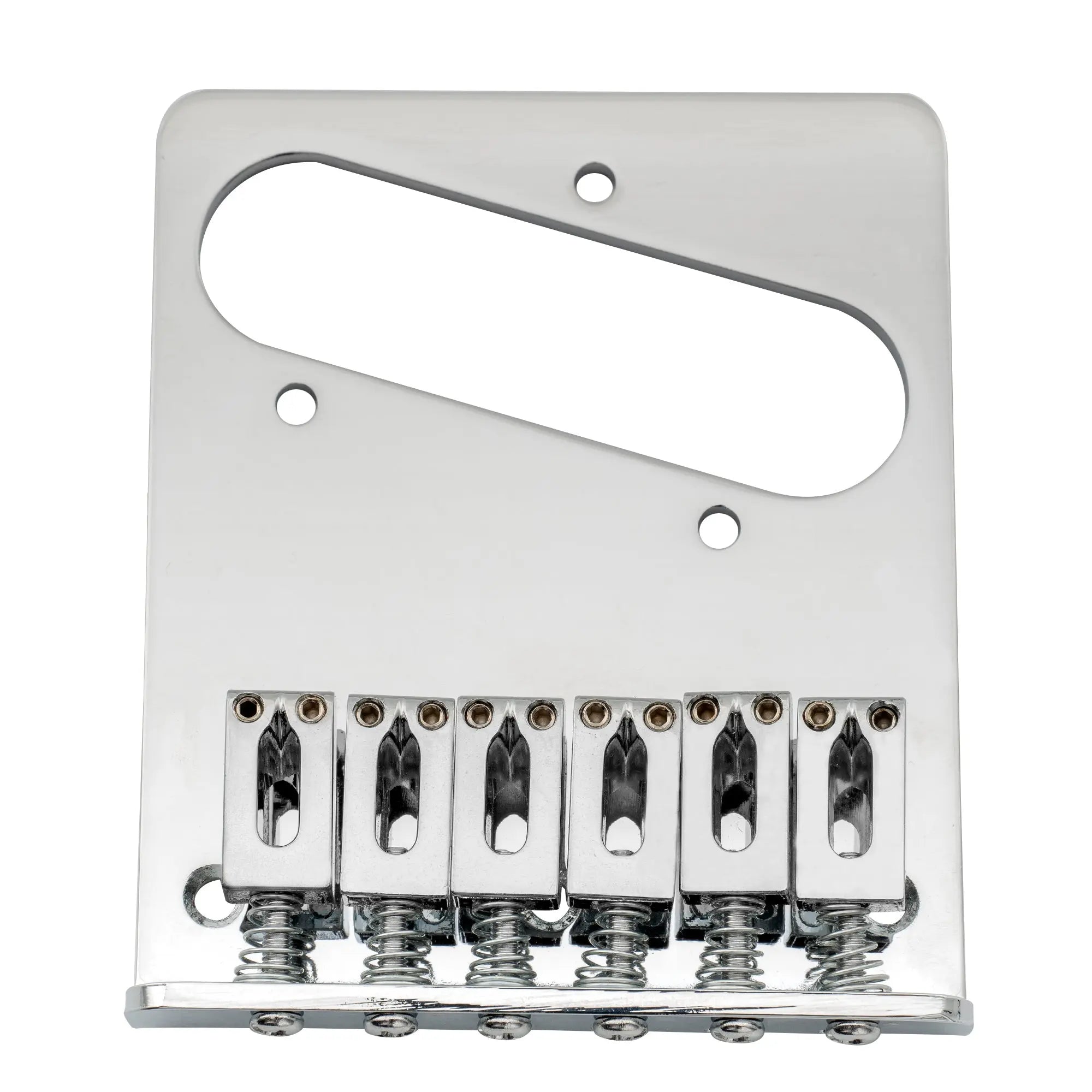 musiclily basic 54mm2 1 8 inch guitar bridge assembly with 6 saddles for tele style electric guitar mx0823p, chrome
