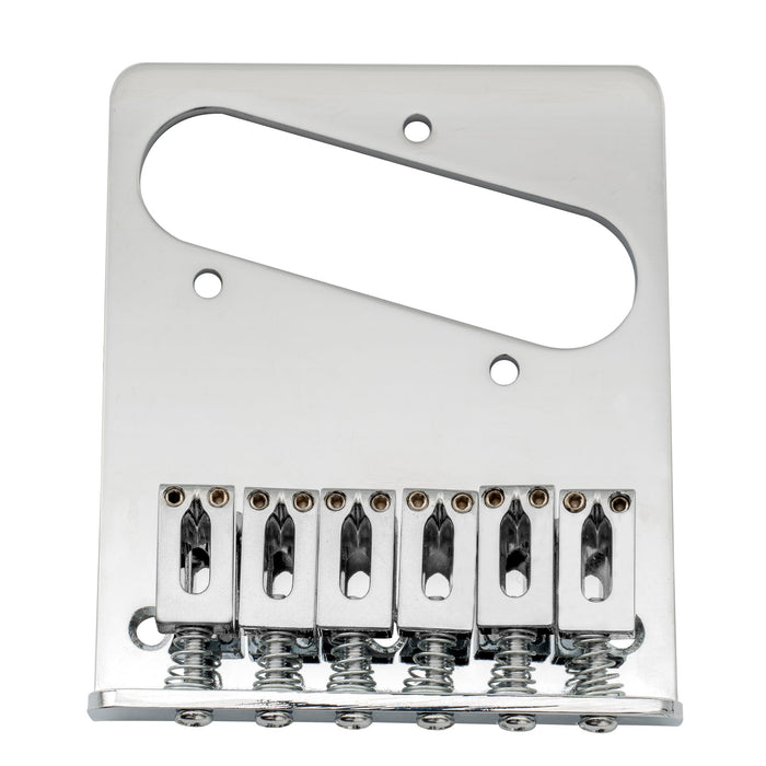 musiclily basic 54mm2 1 8 inch guitar bridge assembly with 6 saddles for tele style electric guitar mx0823p, chrome