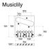 Dimensions of musiclily basic 54mm2 1 8 inch vintage 6 string bridge with 6 saddles for tele style guitar mx0825