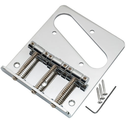 musiclily basic 54mm2 1 8 inch guitar bridge with 3 saddle for tele style guitar mx0832