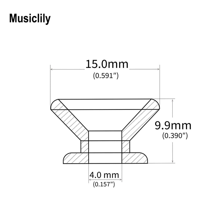 Dimensions of musiclily basic mushroom head guitar strap buttons locks end pins mx0851 2p