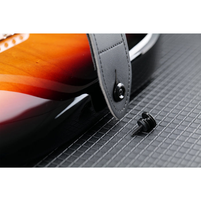 Musiclily Cinturino per chitarra oversize base con bottoni di chiusura e pin terminali, set da 2. 