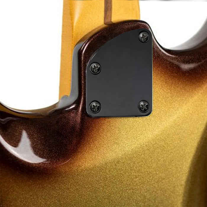 Musiclily Basic Steel 4 Holes Curved Guitar Neck Plate