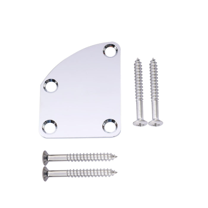 Piastra per collo di chitarra Musiclily Basic in acciaio a 4 fori curvata 