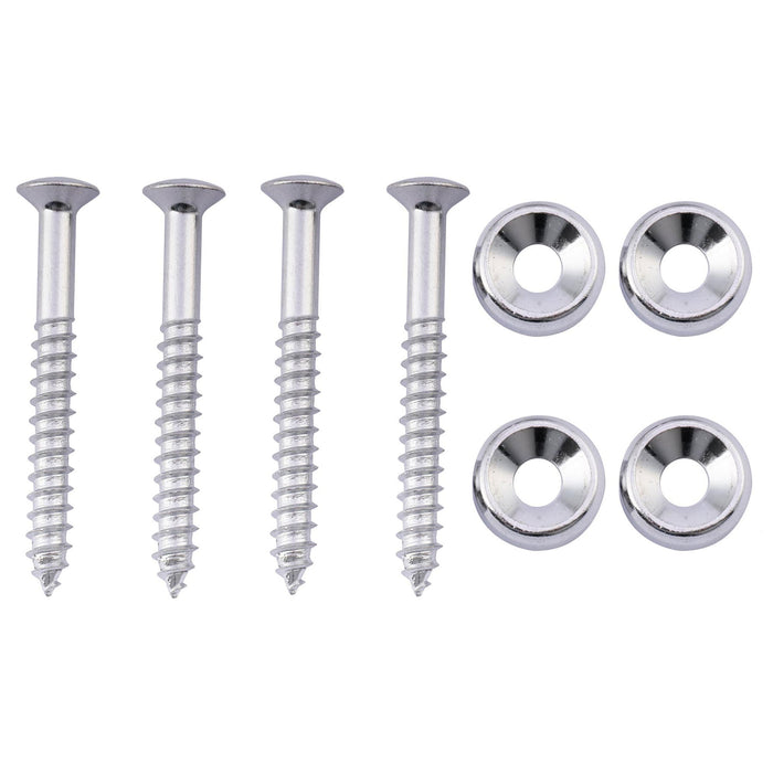 Musiclily Basic Steel Chitarra Elettrica Basso Giunti e Viti per Manico, Set di 4 