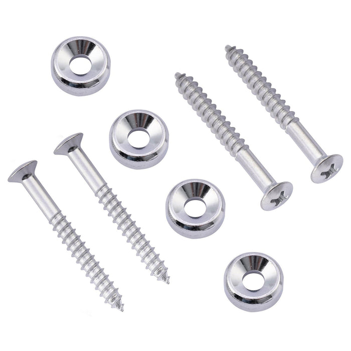 Musiclily Basic Steel Chitarra Elettrica Basso Giunti e Viti per Manico, Set di 4 