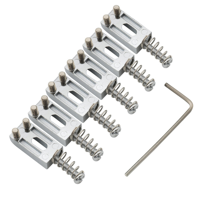 musiclily basic 10 5mm rectangle tremolo guitar bridge saddles for electric guitar mx0884 6p, gold