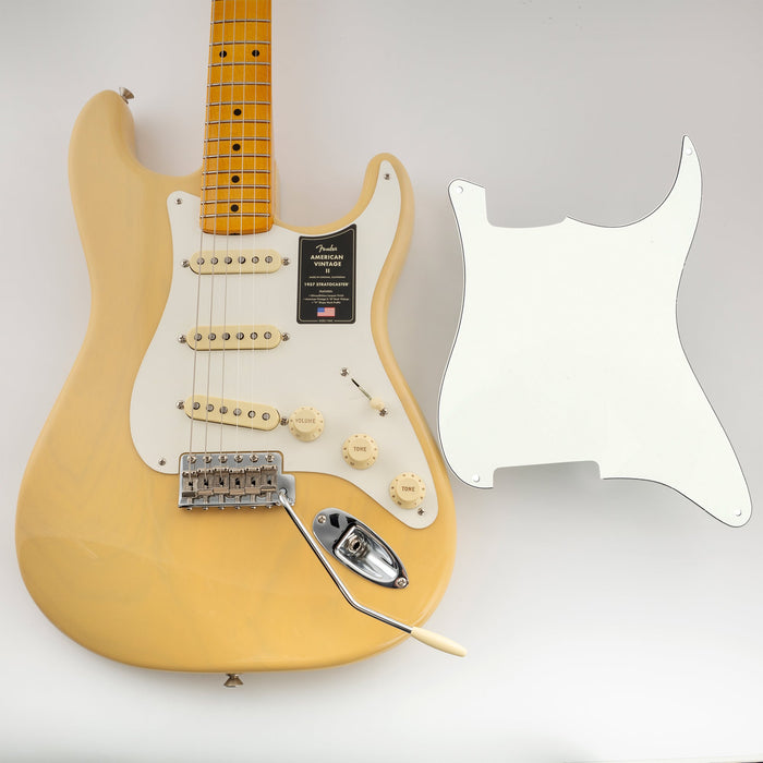 Musiclily Pro 4穴 STタイプ ピックガード材 ピックガードブランク素材 ピックガードシート Stratストラトエレキギター用 3プライ ブラック