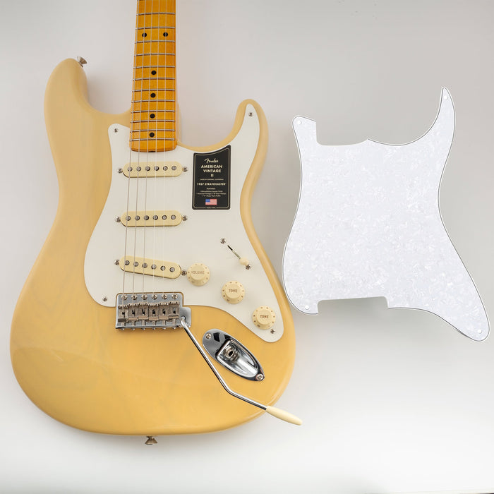 Musiclily Pro 4穴 STタイプ ピックガード材 ピックガードブランク素材 ピックガードシート Stratストラトエレキギター用 3プライ ブラック