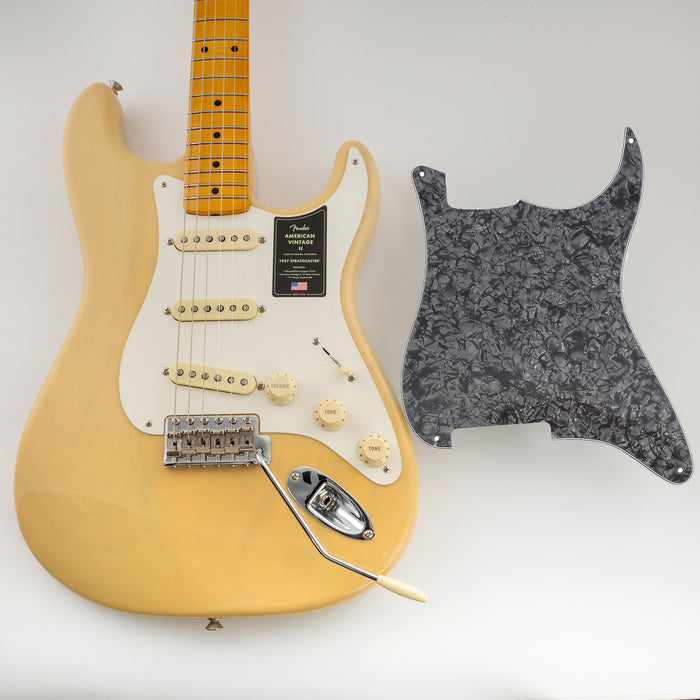 Musiclily Pro 4穴 STタイプ ピックガード材 ピックガードブランク素材 ピックガードシート Stratストラトエレキギター用 3プライ ブラック