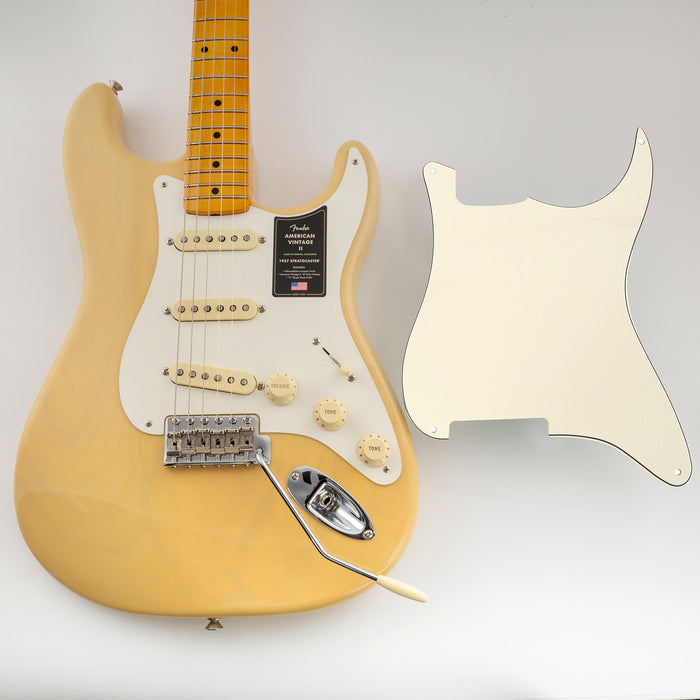 Musiclily Pro 4穴 STタイプ ピックガード材 ピックガードブランク素材 ピックガードシート Stratストラトエレキギター用 3プライ ブラック