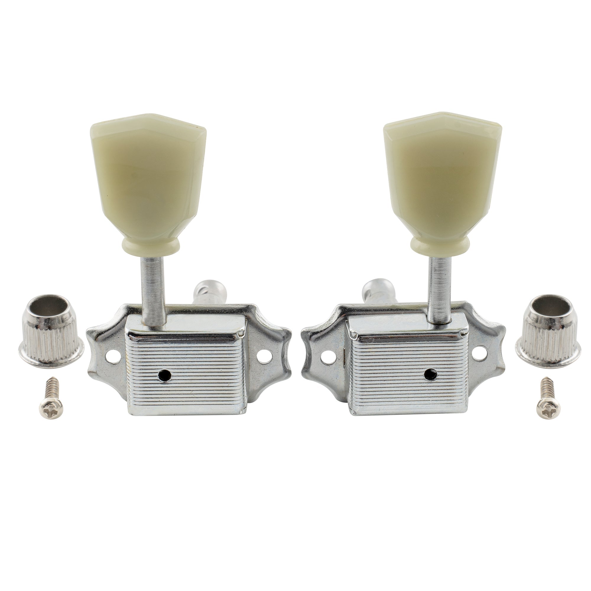 Musiclily Pro R15J-01 3R3L relación 15:1 cabezales de máquina estilo vintage semi cerrados afinadores llaves con botón de Keystone para guitarra acústica eléctrica