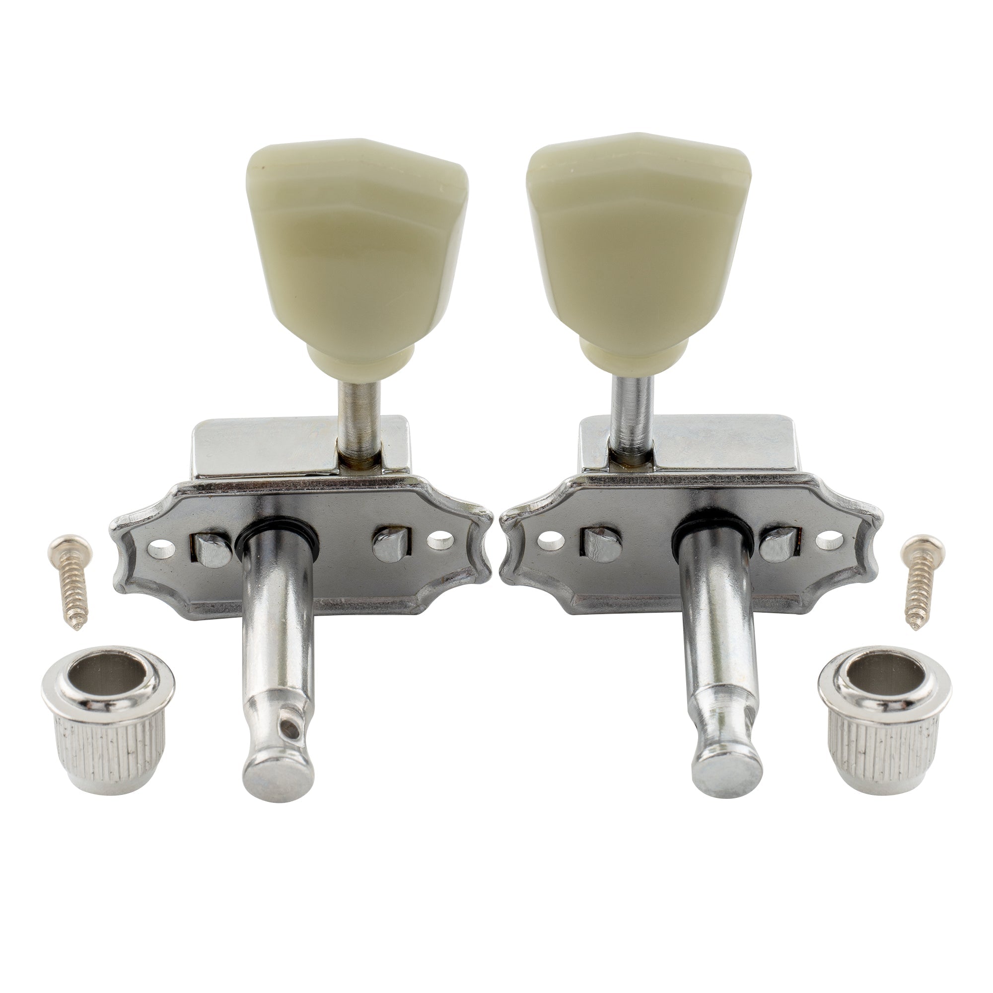 Musiclily Pro R15J-01 3R3L relación 15:1 cabezales de máquina estilo vintage semi cerrados afinadores llaves con botón de Keystone para guitarra acústica eléctrica