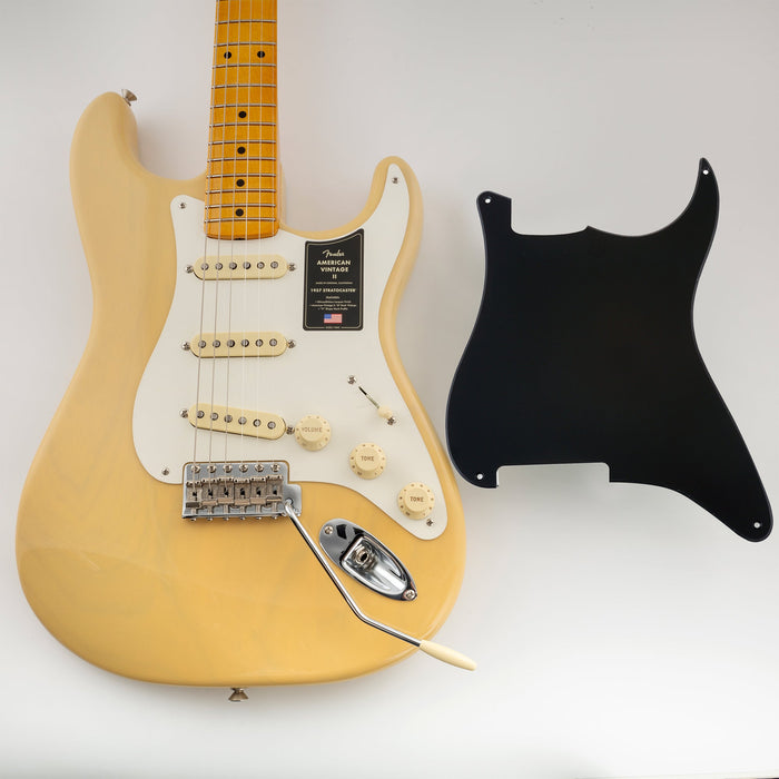 Musiclily Pro 4穴 STタイプ ピックガード材 ピックガードブランク素材 ピックガードシート Stratストラトエレキギター用 3プライ ブラック