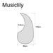 Dimensions of musiclily pro self adhesive teardrop acoustic guitar pickguard for martin d28 style guitar mx1147bk