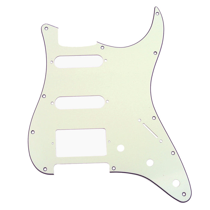 musiclily pro hss 11 hole guitar strat pickguard for fender usa mexican made standard stratocaster modern style 1 3 4 ply mx0310p, mint ivory color