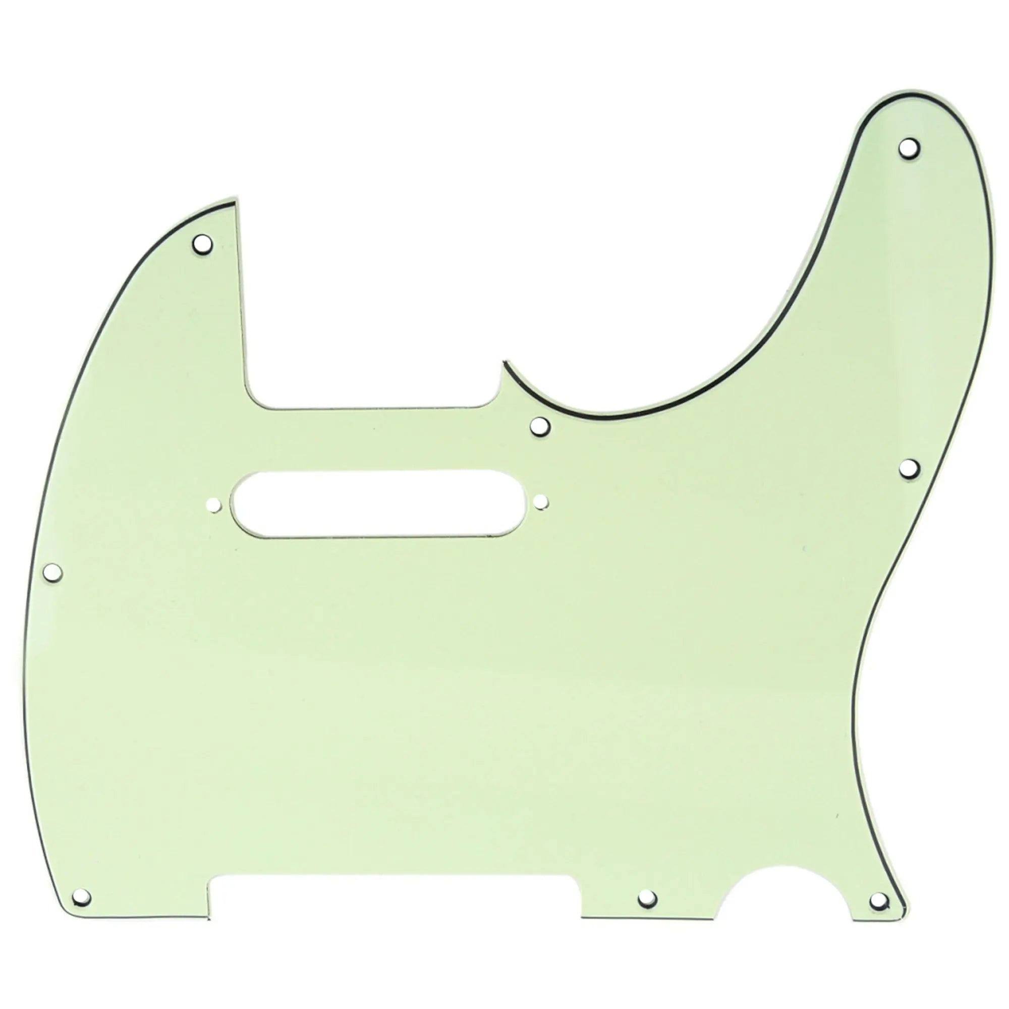 musiclily pro 8 hole tele guitar pickguard for usa mexican made fender standard telecaster modern style 1 3 4 ply mx0220p, mint green