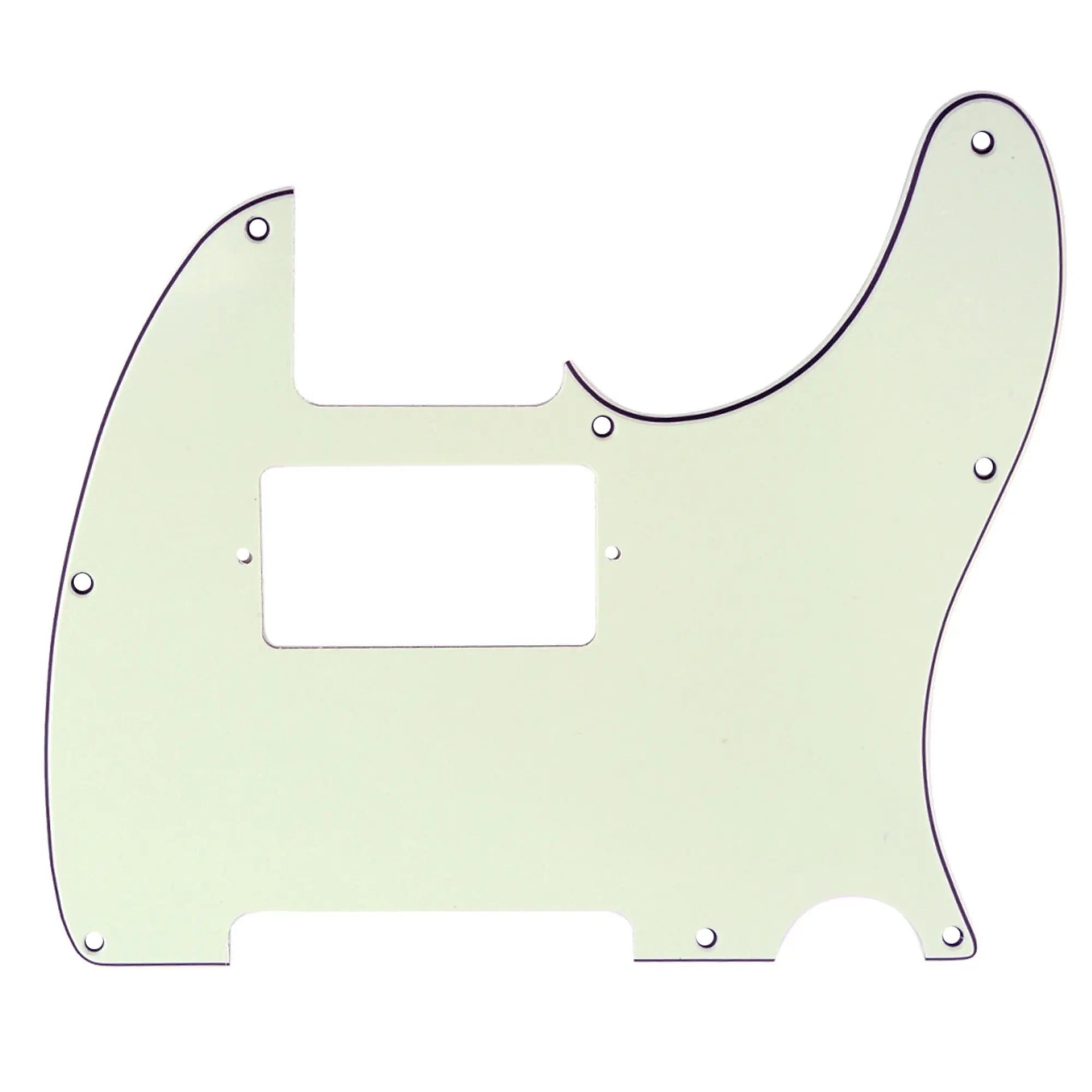 musiclily pro 8 hole guitar tele pickguard humbucker hh for usa mexican made fender standard telecaster modern style 1 3 4 ply mx0265p, mint ivory color