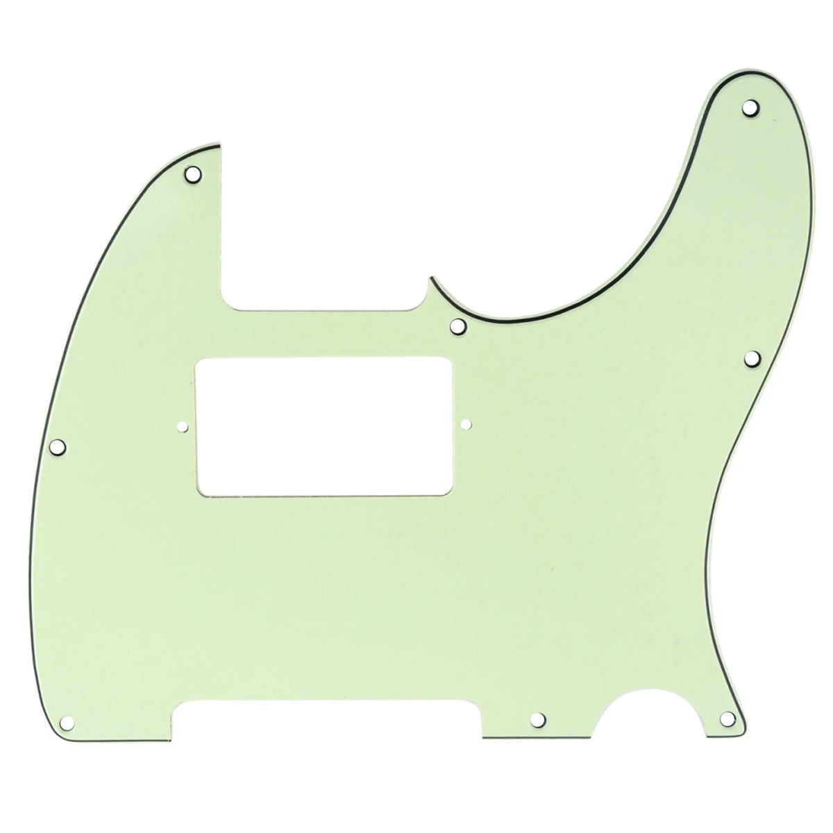 musiclily pro 8 hole guitar tele pickguard humbucker hh for usa mexican made fender standard telecaster modern style 1 3 4 ply mx0265p, mint green