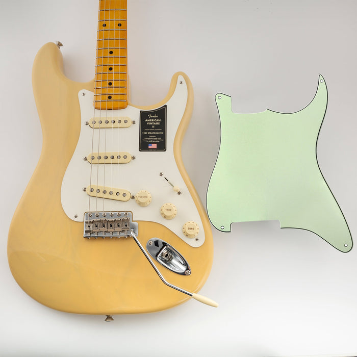 Musiclily Pro 4穴 STタイプ ピックガード材 ピックガードブランク素材 ピックガードシート Stratストラトエレキギター用 3プライ ブラック