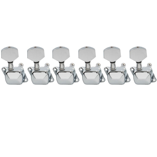 musiclily basic 6 in line semi sealed guitar tuners tuning pegs keys machine heads set for st squier style mx1161p, chrome