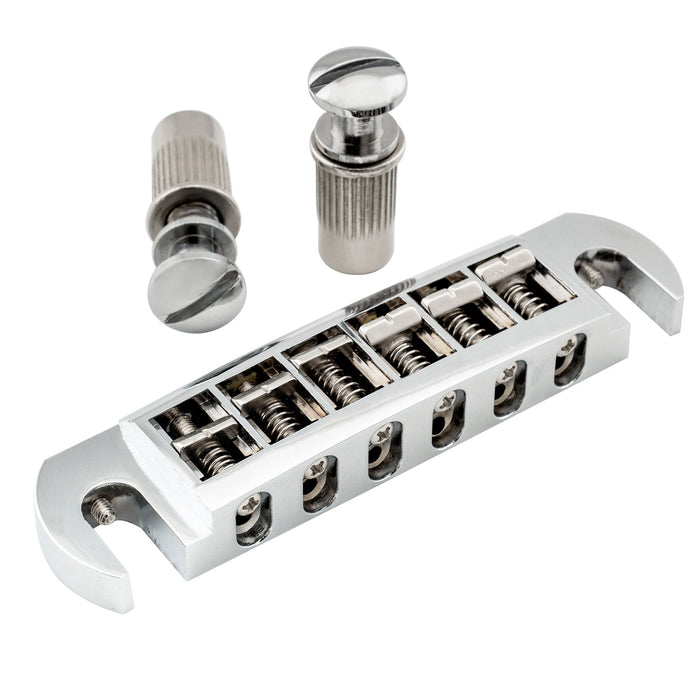 Musiclily Pro 52.5mm(2-1/16 inch) String Spacing Tune-o-matic Pigtail Style Adjustable Wraparound Bridge Tailpiece for Epiphone LP SG Style Electric Guitar