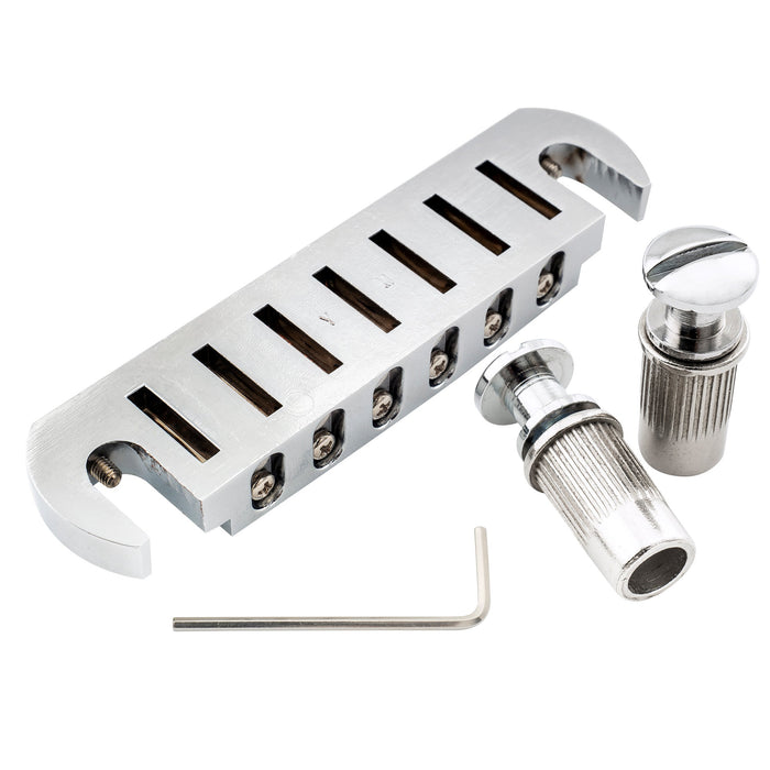 Musiclily Pro 52.5mm(2-1/16 inch) String Spacing Tune-o-matic Pigtail Style Adjustable Wraparound Bridge Tailpiece for Epiphone LP SG Style Electric Guitar