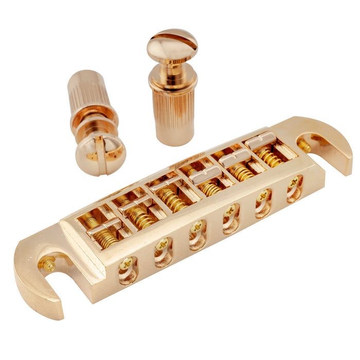 Musiclily Pro 52.5mm(2-1/16 inch) String Spacing Tune-o-matic Pigtail Style Adjustable Wraparound Bridge Tailpiece for Epiphone LP SG Style Electric Guitar