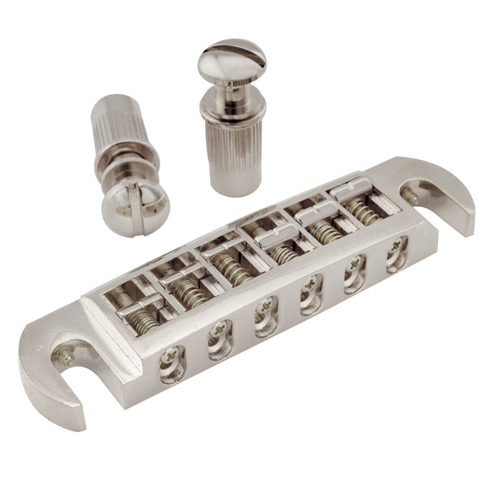 Musiclily Pro 52.5mm(2-1/16 inch) String Spacing Tune-o-matic Pigtail Style Adjustable Wraparound Bridge Tailpiece for Epiphone LP SG Style Electric Guitar