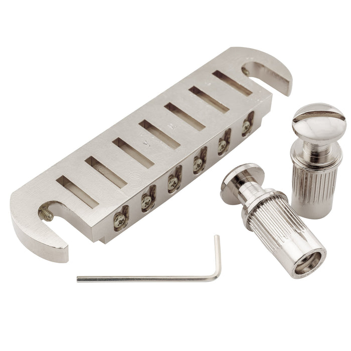 Musiclily Pro 52.5mm(2-1/16 inch) String Spacing Tune-o-matic Pigtail Style Adjustable Wraparound Bridge Tailpiece for Epiphone LP SG Style Electric Guitar