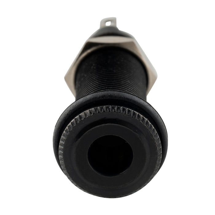 musiclily pro 1 4 inch metal mono guitar bass barrel output jack input plug sockets for electric guitar mx1285p, black