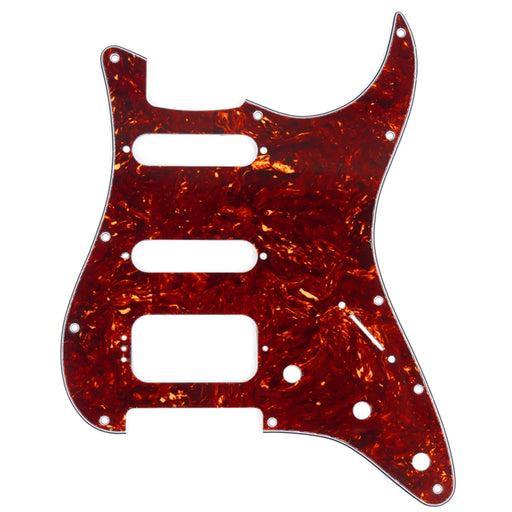 musiclily pro 11 hole round corner hss guitar strat pickguard for usa mexican strat 4 screw humbucking mounting open pickup 3ply 4ply mx1301p, vintage tortoise