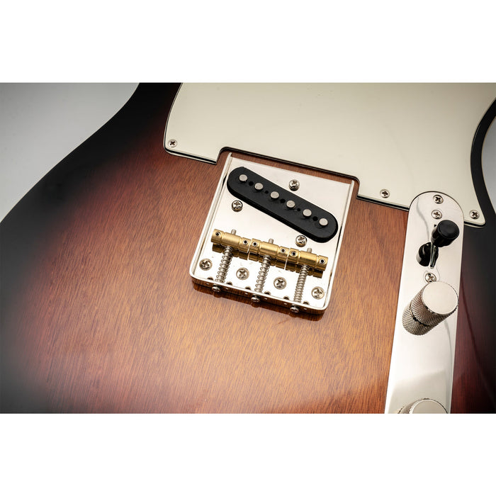Application of musiclily pro 10 8mm vintage brass guitar tele style bridge saddles set for tele style bridge mx1310cr 3