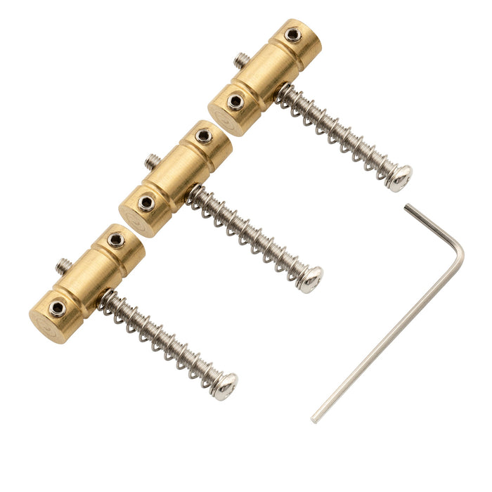 Part of musiclily pro 10 8mm vintage brass guitar tele style bridge saddles set for tele style bridge mx1310cr 3
