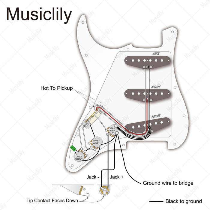Size of musiclily basic pre wired loaded standard st sss pickguard with ceramic magnet single coil pickups set single capacitor for strat style electric guitar mx1318bk