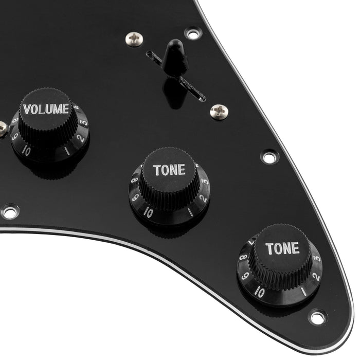 musiclily basic pre wired loaded standard st sss pickguard with ceramic magnet single coil pickups set single capacitor for strat style electric guitar mx1318bk details