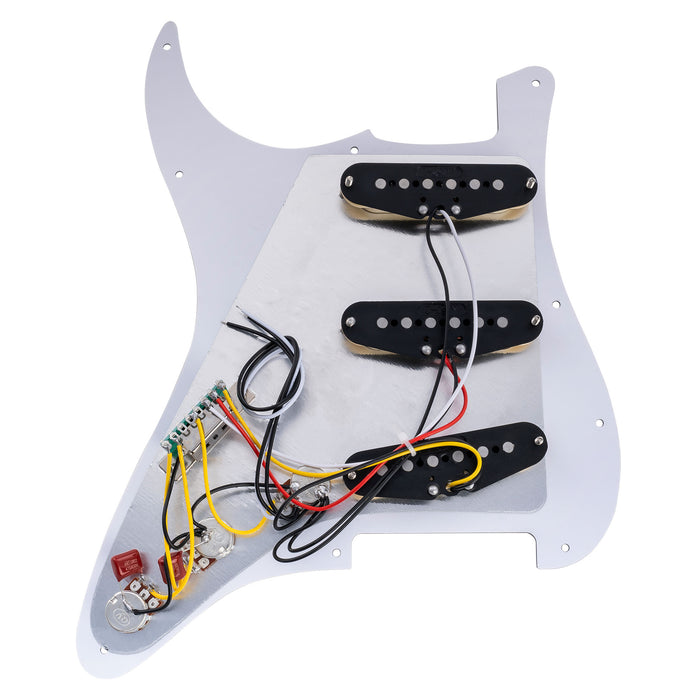 Musiclily Basic Pre-cablato Loaded Standard ST-SSS Battipenna con pickup single coil magnetici Alnico 5 per chitarra elettrica stile Strat
