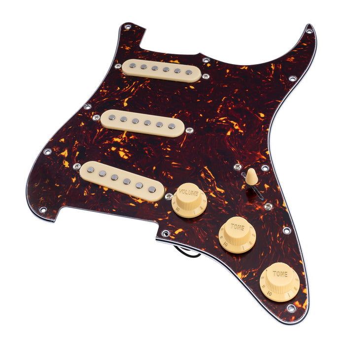 Musiclily Basic Pre-cablato Loaded Standard ST-SSS Battipenna con pickup single coil magnetici Alnico 5 per chitarra elettrica stile Strat